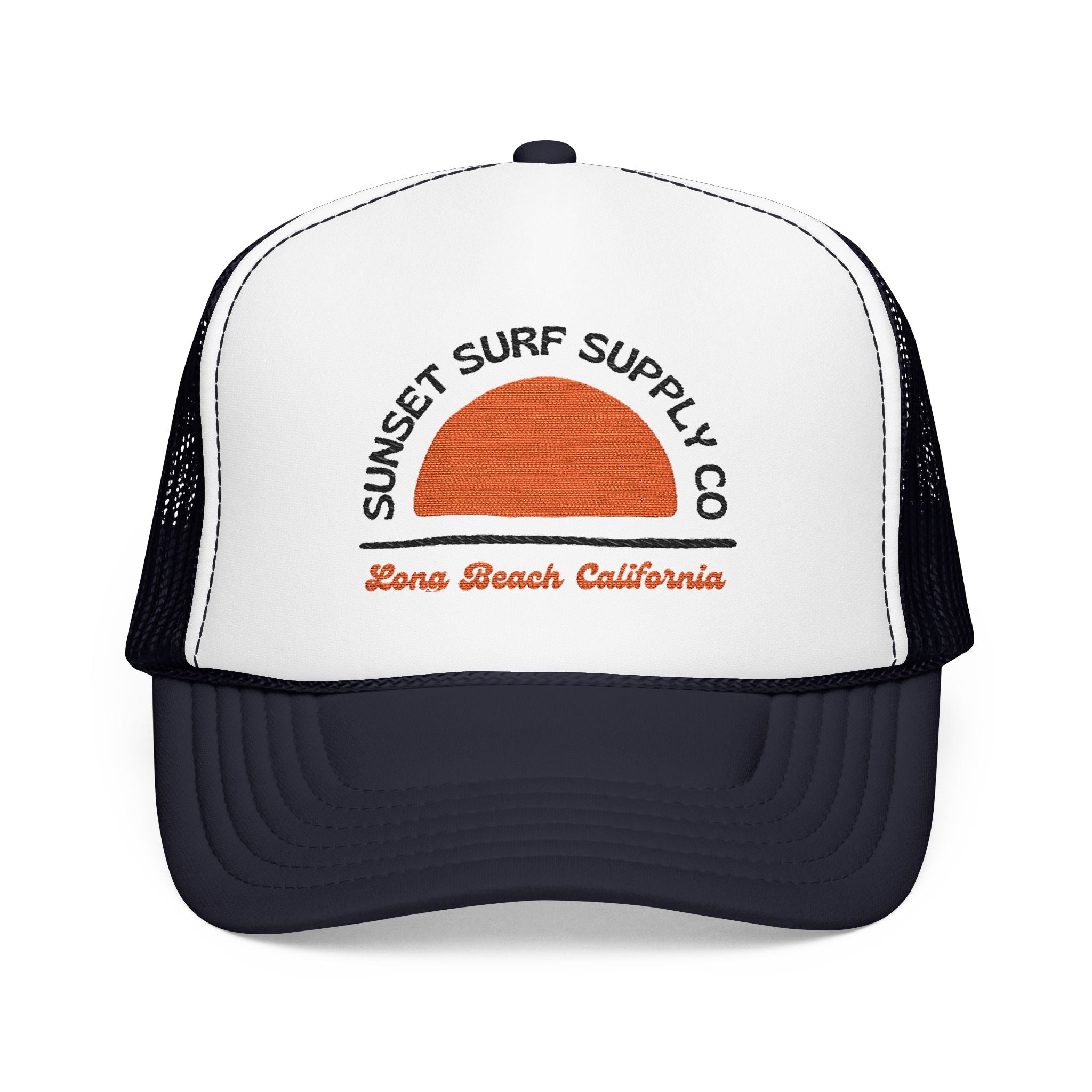 Foam Sunset Long Beach Trucker Hat