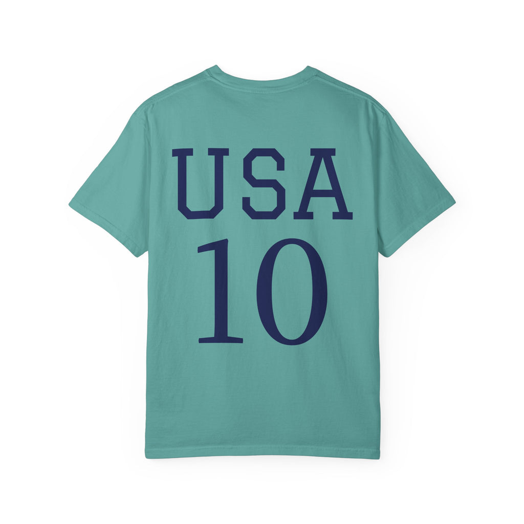 United States Soccer Circle Logo Tee — USA 10 Back Number T‑Shirt
