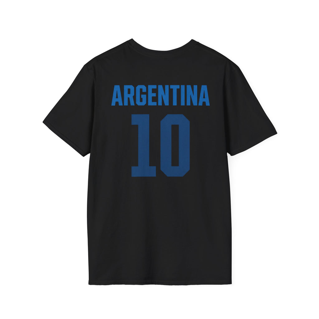 Messi #10 Argentina Jersey T-Shirt — Retro Stamp Collage Soccer Tee