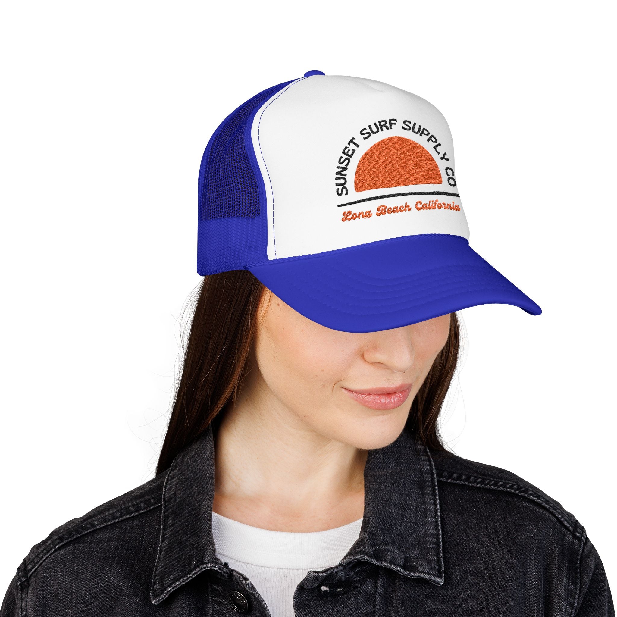 Foam Sunset Long Beach Trucker Hat