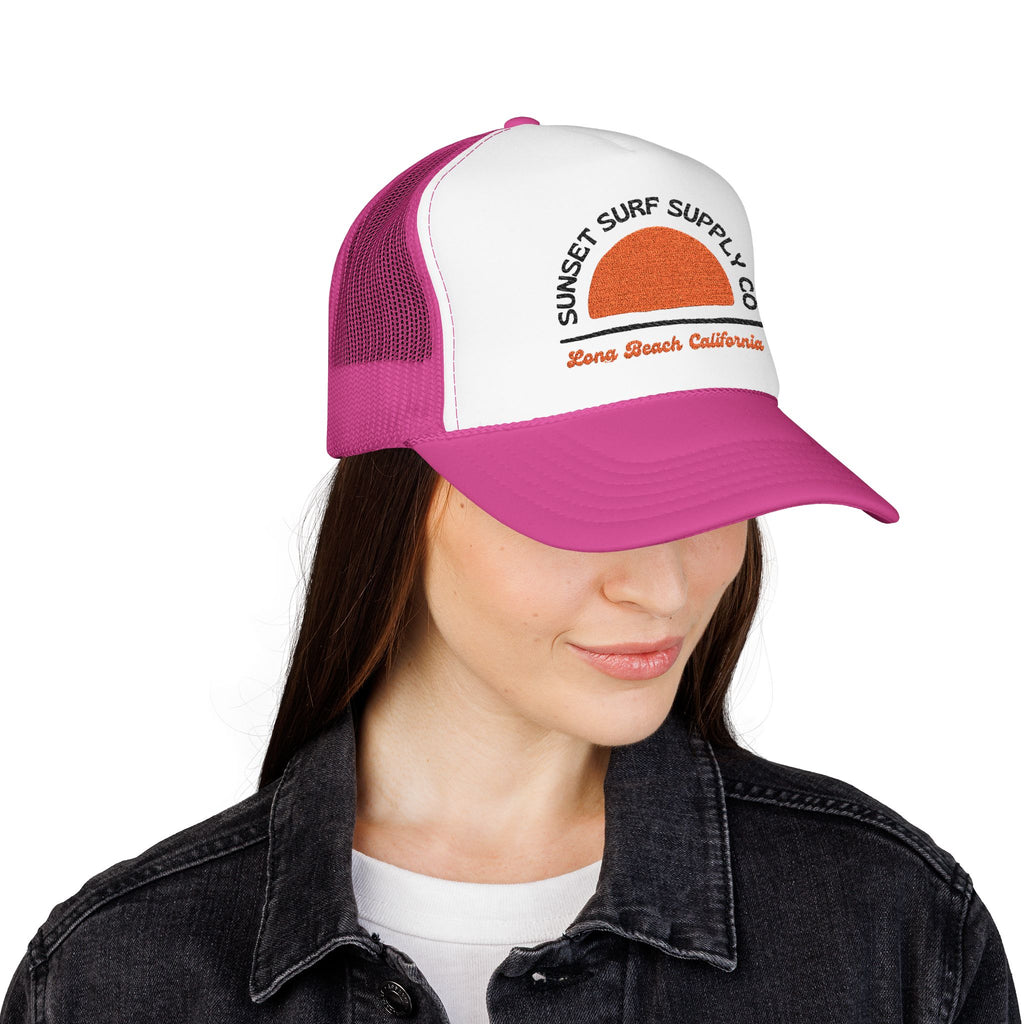 Foam Sunset Long Beach Trucker Hat